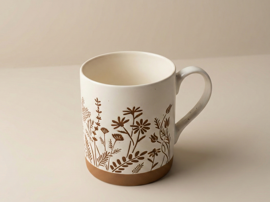 The Botanical Collection: Artisan Stoneware Mugs (Set of 4)