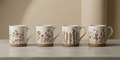 The Botanical Collection: Artisan Stoneware Mugs (Set of 4)