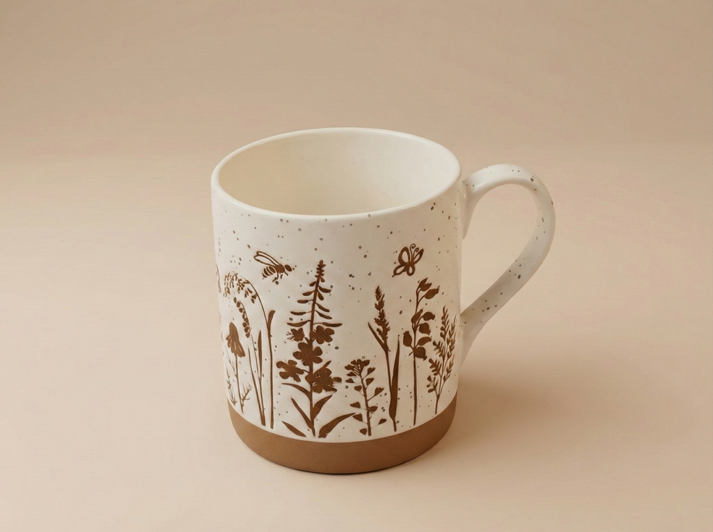 The Botanical Collection: Artisan Stoneware Mugs (Set of 4)