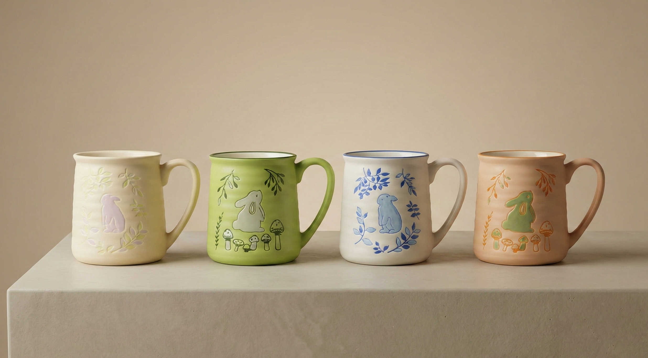 The Woodland Bunny Collection: Artisanal Minimalist Drinkware